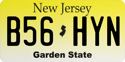 NJ license plate B56HYN