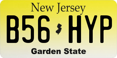 NJ license plate B56HYP