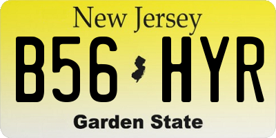 NJ license plate B56HYR