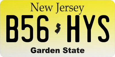 NJ license plate B56HYS