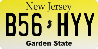 NJ license plate B56HYY