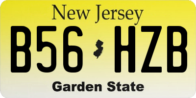 NJ license plate B56HZB