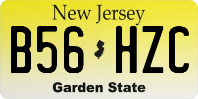 NJ license plate B56HZC