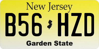 NJ license plate B56HZD