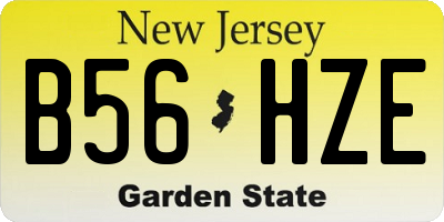NJ license plate B56HZE