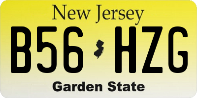 NJ license plate B56HZG