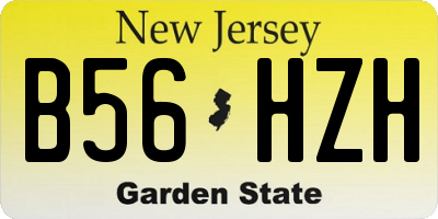 NJ license plate B56HZH