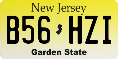 NJ license plate B56HZI
