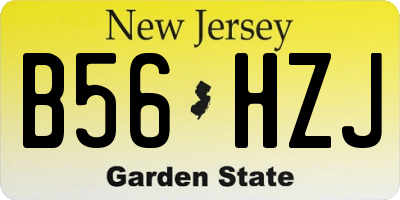 NJ license plate B56HZJ