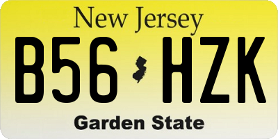 NJ license plate B56HZK