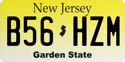 NJ license plate B56HZM