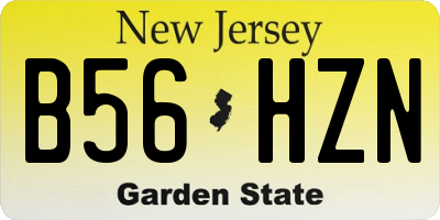 NJ license plate B56HZN