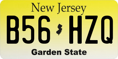 NJ license plate B56HZQ