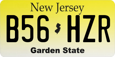 NJ license plate B56HZR
