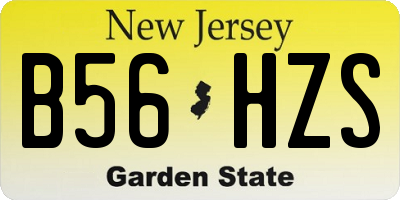 NJ license plate B56HZS