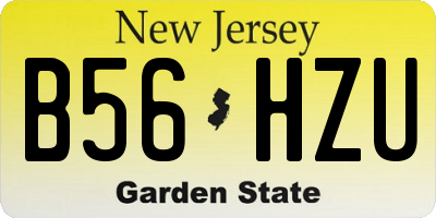 NJ license plate B56HZU