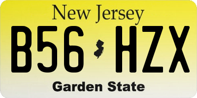 NJ license plate B56HZX