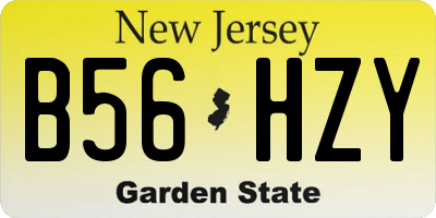 NJ license plate B56HZY