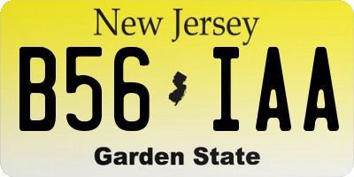 NJ license plate B56IAA