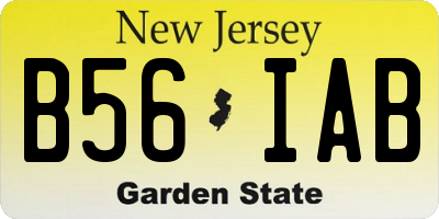 NJ license plate B56IAB