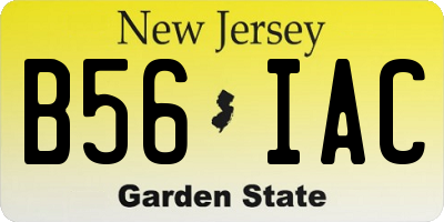 NJ license plate B56IAC