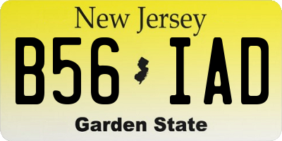 NJ license plate B56IAD