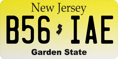 NJ license plate B56IAE