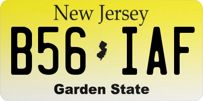 NJ license plate B56IAF
