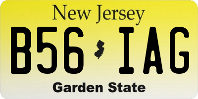 NJ license plate B56IAG