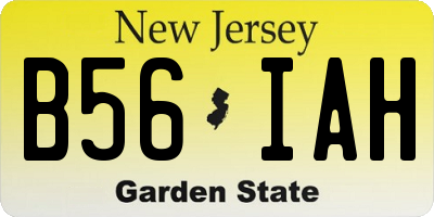 NJ license plate B56IAH