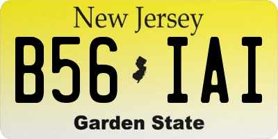 NJ license plate B56IAI