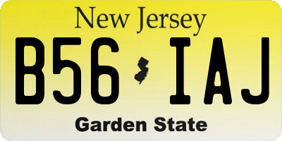 NJ license plate B56IAJ