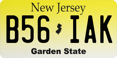 NJ license plate B56IAK