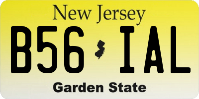 NJ license plate B56IAL