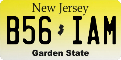 NJ license plate B56IAM