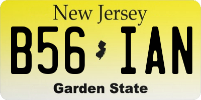 NJ license plate B56IAN