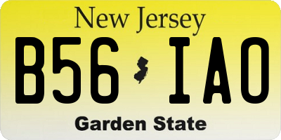 NJ license plate B56IAO