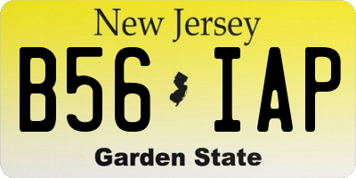 NJ license plate B56IAP