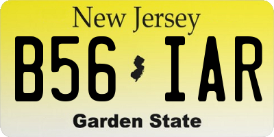NJ license plate B56IAR