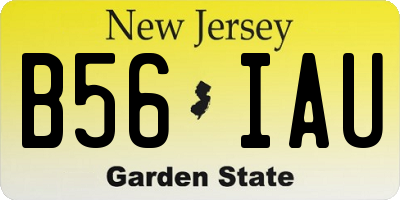NJ license plate B56IAU