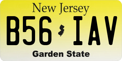 NJ license plate B56IAV