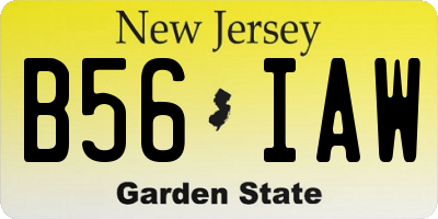 NJ license plate B56IAW