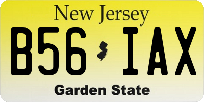 NJ license plate B56IAX