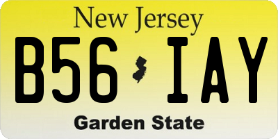 NJ license plate B56IAY