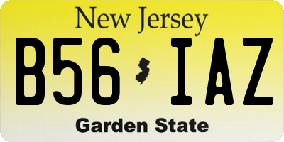 NJ license plate B56IAZ