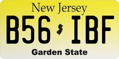NJ license plate B56IBF