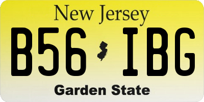 NJ license plate B56IBG
