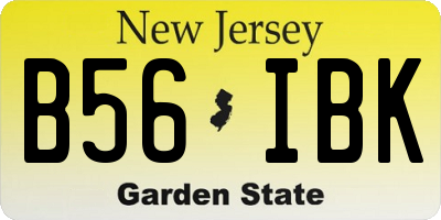 NJ license plate B56IBK