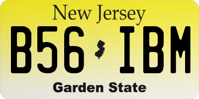 NJ license plate B56IBM