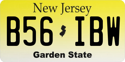 NJ license plate B56IBW